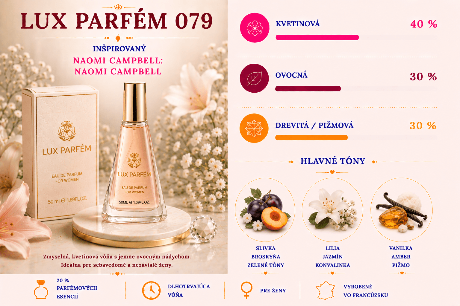 Lux Parfém 079 – Inšpirovaný Naomi Campbell: Naomi Campbell